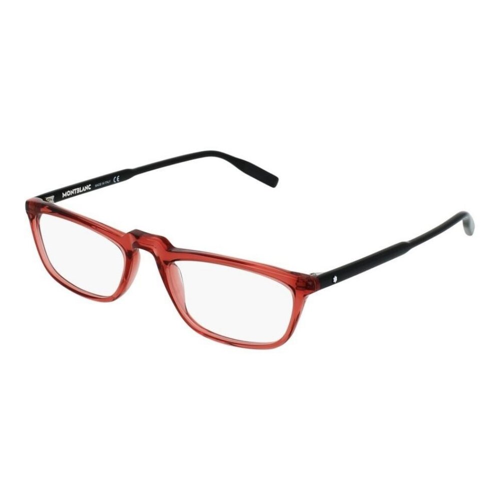Montblanc Mens Square/Rectangle Burgundy Black Fashion Designer Eyewear